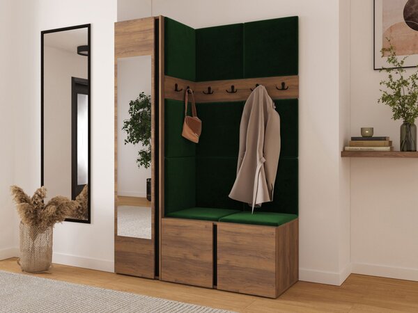 Předsíň Tavasz X, Barva: ořech warmia / ořech warmia + černá, Barva látek:: Polo 889 5903211547744
