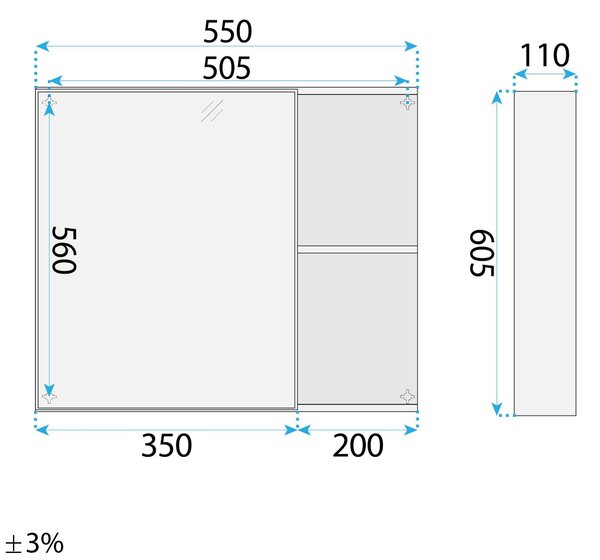 Sada koupelnového nábytku s umyvadlem Gama T25023 QHM 60CM