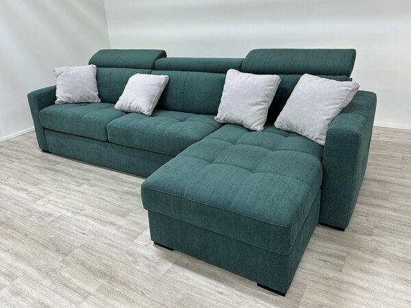 Rohová rozkládací sedací souprava pro každodenní spaní NARDO, potahová látka Aquaclean Pravý roh, plocha spaní 160x190 cm
