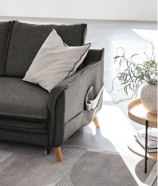 Tmavě šedá rozkládací rohová pohovka (levý roh) Charming Charlie – Miuform