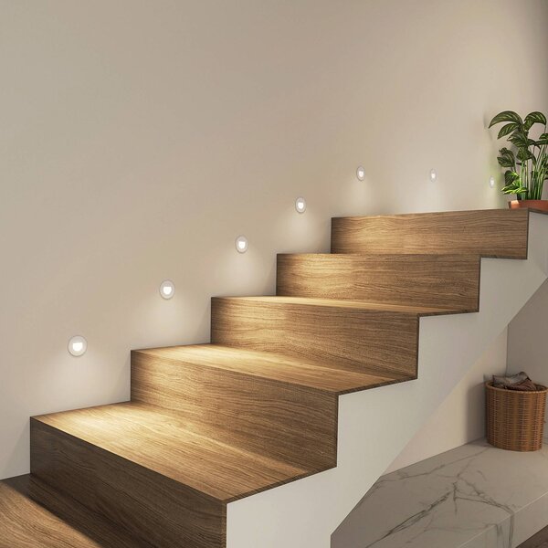 Arcchio LED vestavné svítidlo Vexi, Ø 7,8 cm, bílé, hliník,, stmívatelný, Bílá / opál, Obývací pokoj / jídelna, Hliník, Moderní, Zapuštěné kulaté