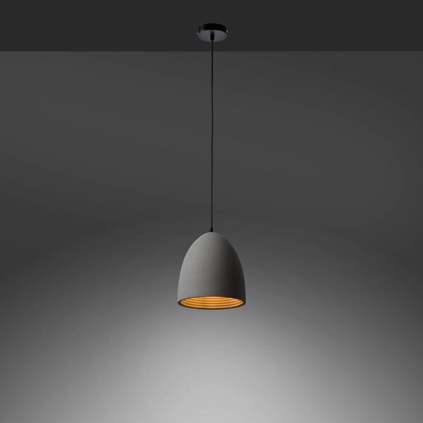 Paul Neuhaus Eton závěsná lampa, šedá, beton, Ø 21 cm, G9, stmívatelný, Hliník / šedá / zinek, Ložnice, Beton