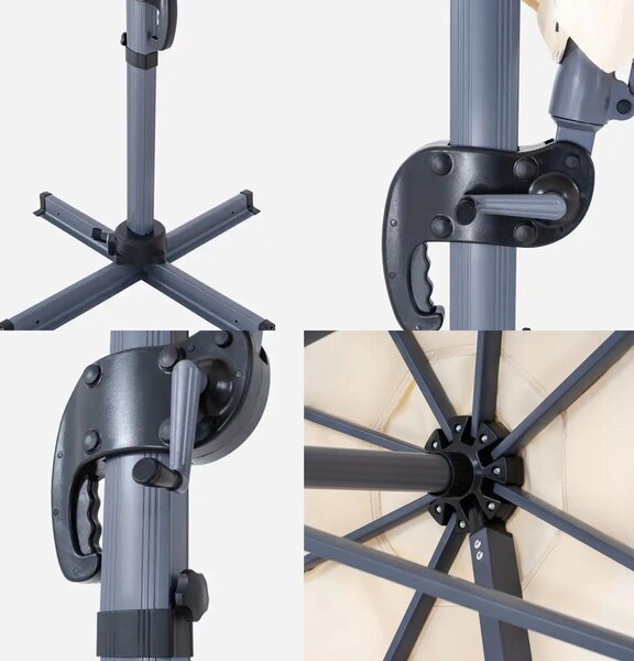 Furnigo Slunečník Lumin Ø300 cm - krémová