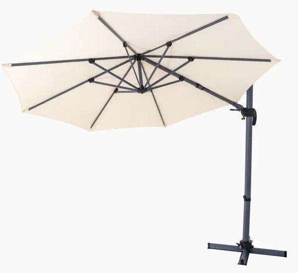Furnigo Slunečník Lumin Ø300 cm - krémová