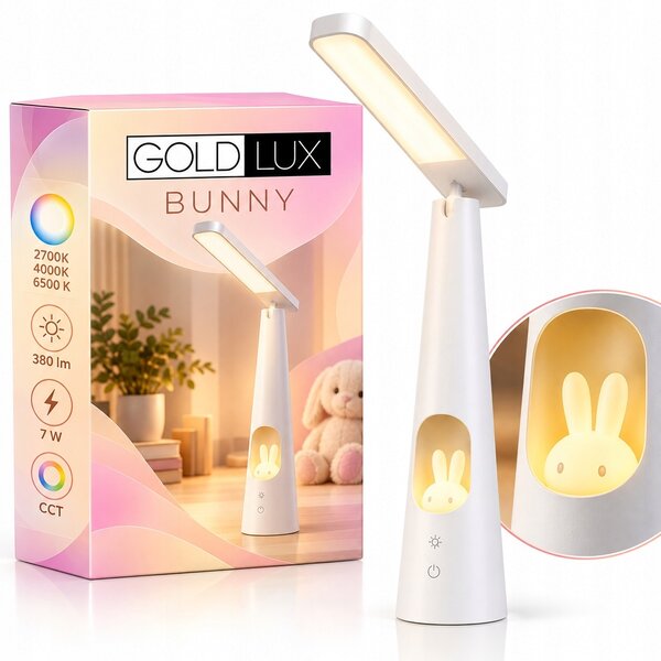 Stolní lampička Goldlux BUNNY bílá, výkon až 7 W