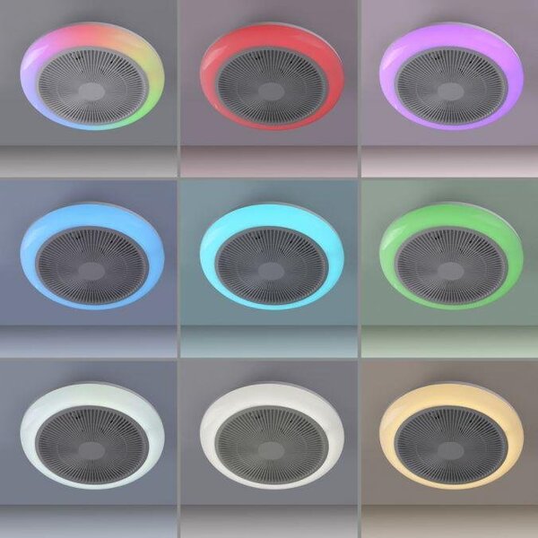 LD 14623-16 LED stropní svítidlo s ventilátorem BRANDA bílé RGB CCT, RGB/3000-6500K - JUST LIGHT