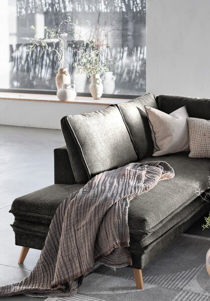 Tmavě šedá rozkládací rohová pohovka (levý roh) Charming Charlie – Miuform