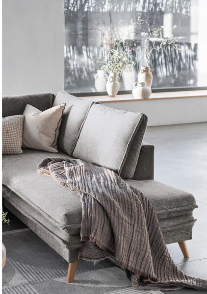 Šedá rozkládací rohová pohovka (pravý roh) Charming Charlie – Miuform