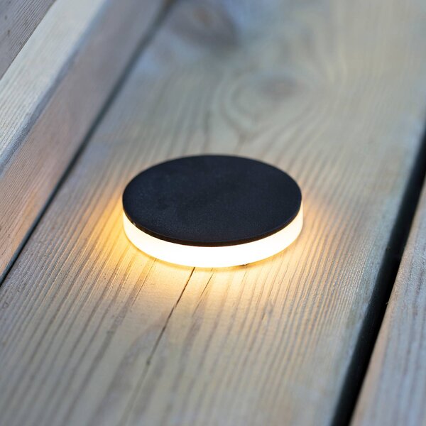 Markslöjd Garden 24 Decklight černá 3W boční Ø6cm, stmívatelný, Černá, Hliník, Moderní, zapuštěné podlahové svítidlo