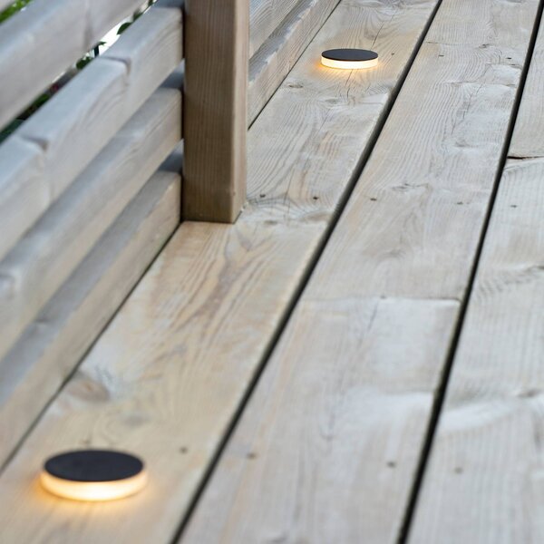 Markslöjd Garden 24 Decklight černá 3W boční Ø6cm, stmívatelný, Černá, Hliník, Moderní, zapuštěné podlahové svítidlo