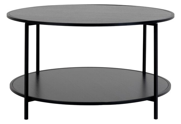 Černý kulatý konferenční stolek s černou deskou ø 80 cm Vita – House Nordic