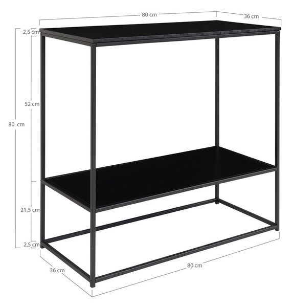 Černý konzolový stolek s černou deskou 80x36 cm Vita – House Nordic
