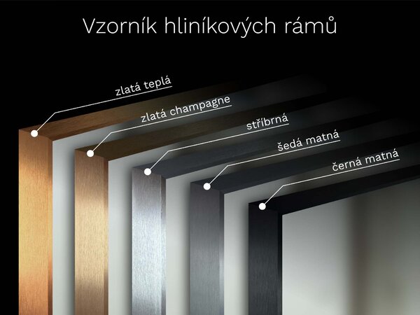 LED zrcadlo v rámu do koupelny M2