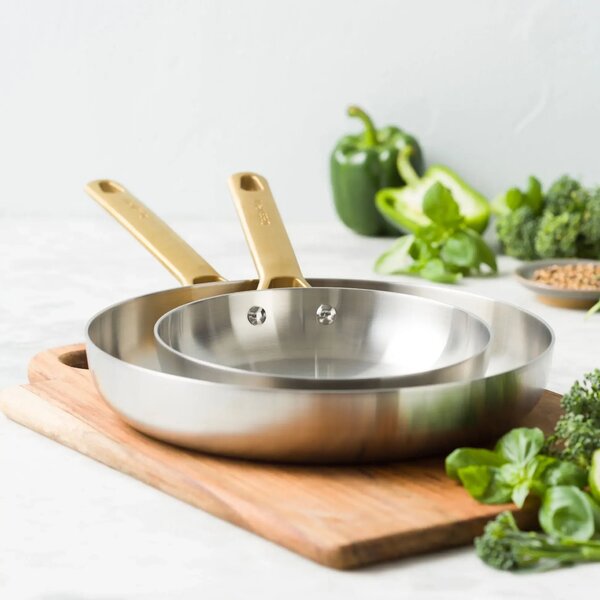 Sada 2 nerezových pánví 20 a 28 cm GreenPan Padova, třívrstvá – prémiová sada z oficiální distribuce, třívrstvá nerezová ocel CC010167-001