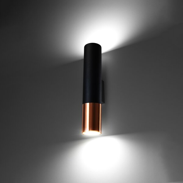 Sollux Lighting Nástěnné svítidlo LOOPEZ černá/měď