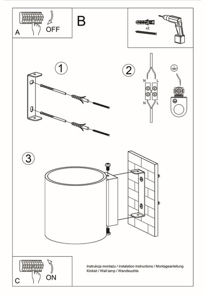 Sollux Lighting Nástěnné svítidlo ORBIS 1 bílé