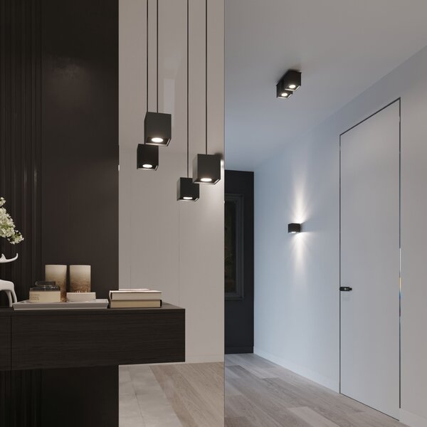 Sollux Lighting Nástěnné svítidlo QUAD 1 černé