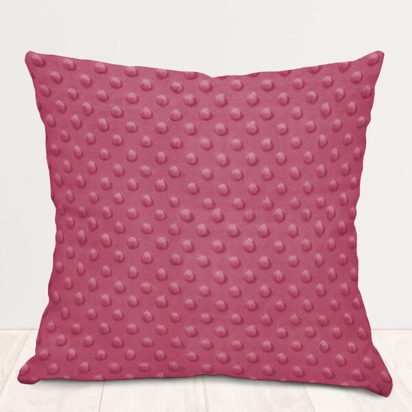 Biante Dětský povlak na polštář Minky TOP 3D puntíky MKP-057 Ostružinový 30 x 50 cm