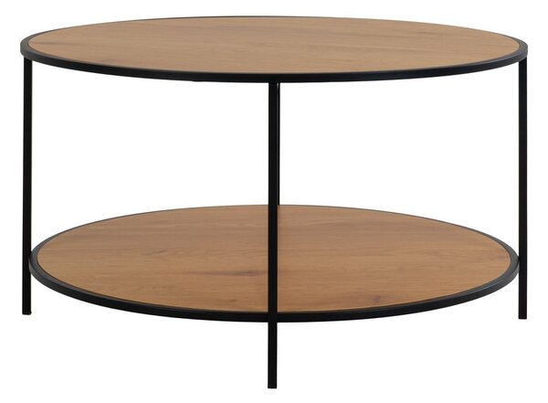 Kulatý konferenční stolek s deskou v dubovém dekoru v přírodní barvě ø 80 cm Vita – House Nordic