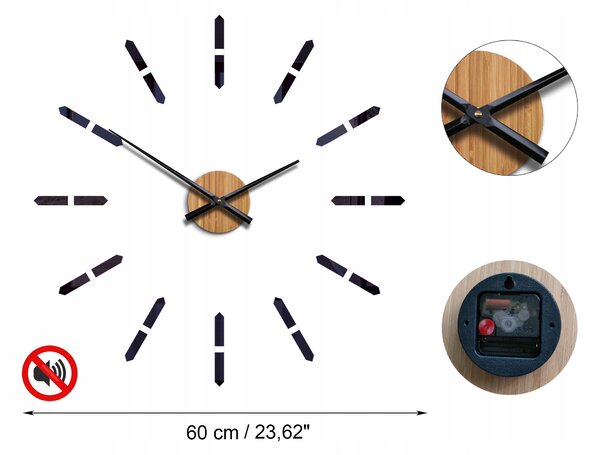 Velké nástěnné hodiny SONNE 60 CM DIY MODERNÍ