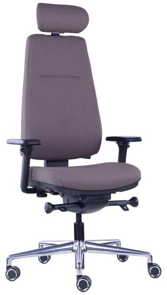 Ergonomická kancelářská židle DIVERSE – pro dlouhé sezení 8–12 h, látka, tmavě hnědá