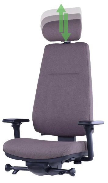 Ergonomická kancelářská židle DIVERSE – pro dlouhé sezení 8–12 h, látka, tmavě hnědá