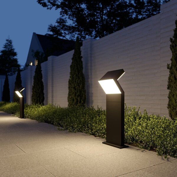 Arcchio LED podstavné svítidlo Havin, antracit, kov, 60 cm, Černá, Hliník, Moderní