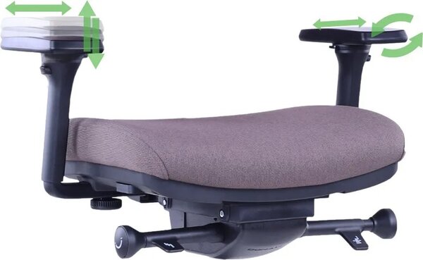 Ergonomická kancelářská židle DIVERSE – pro dlouhé sezení 8–12 h, látka, tmavě hnědá