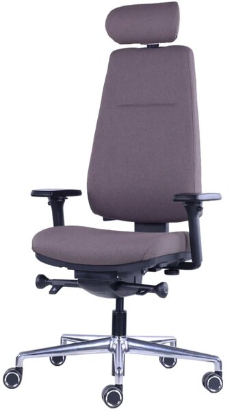 Ergonomická kancelářská židle DIVERSE – pro dlouhé sezení 8–12 h, látka, tmavě hnědá