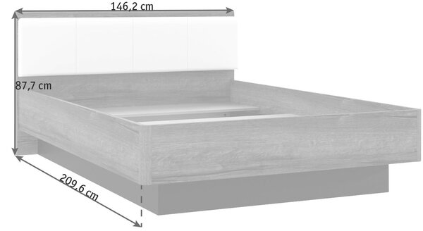 POSTEL RAVEN, 140/200 cm černá, bílá, barvy dubu Carryhome - Jednolůžkové postele