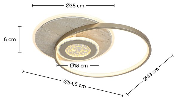 STROPNÍ LED SVÍTIDLO, 54,5/43/8 cm Novel - Stropní svítidla