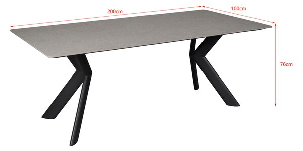 ZAHRADNÍ STŮL, kov, keramika, 200/100/76 cm Amatio - Venkovní stoly