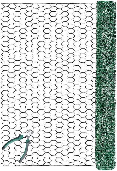 Ocelová síťka Kippengaas – Zvířecí bariéra, oplocení – Ochrana zahrady – Jemná šestihranná síť – 50 x 100 cm – Zelená