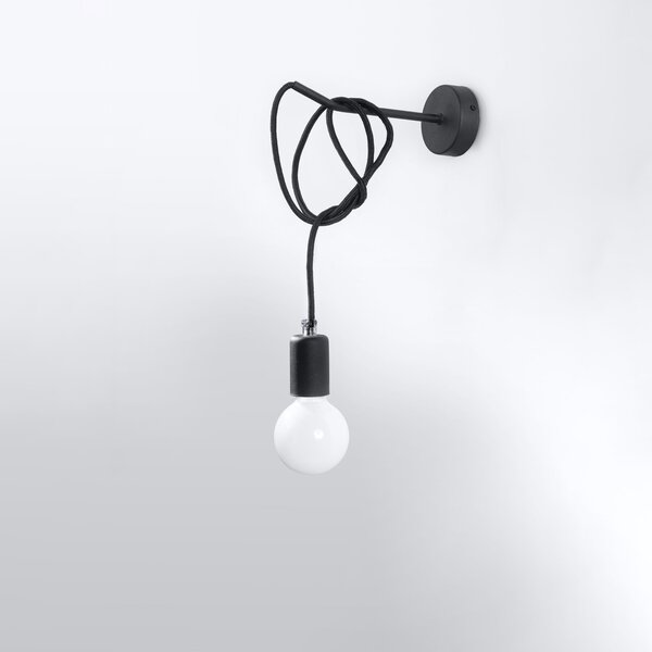 Sollux Lighting Nástěnné svítidlo EDISON černé