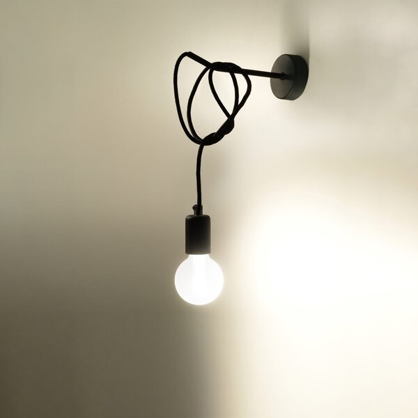 Sollux Lighting Nástěnné svítidlo EDISON černé