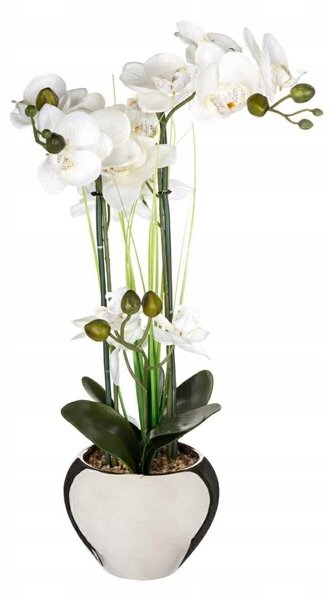 Orchidej v bílém květináči 56 cm, ozdoba, dekorace