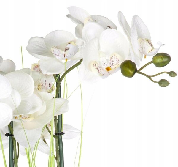 Orchidej v bílém květináči 56 cm, ozdoba, dekorace