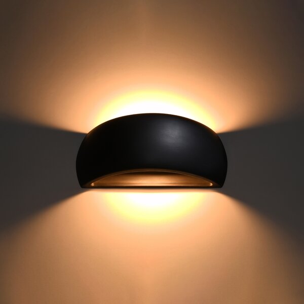 Sollux Lighting Nástěnné keramické svítidlo PONTIUS černé