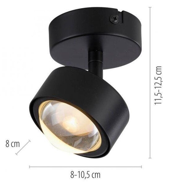 LD 12052-18 Kolekce Schöner Wohnen stropní svítidlo bodové svítidlo KULU, černá, 1-ramenné, nastavitelné a otočné, 3000K - JUST LIGHT