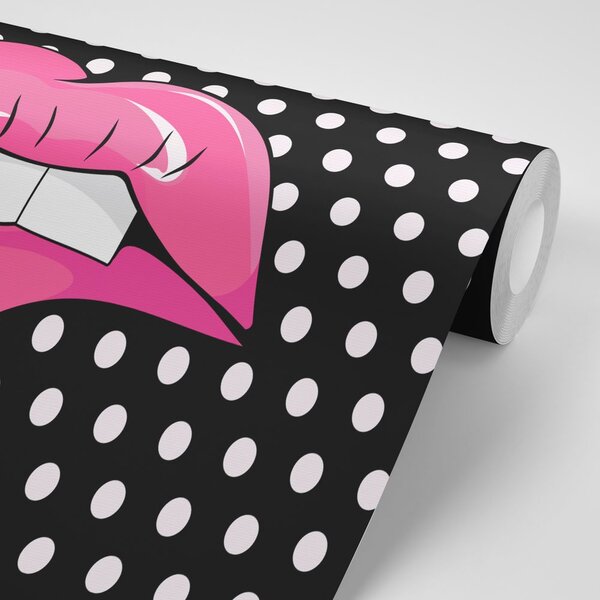 Tapeta pop art růžové rty