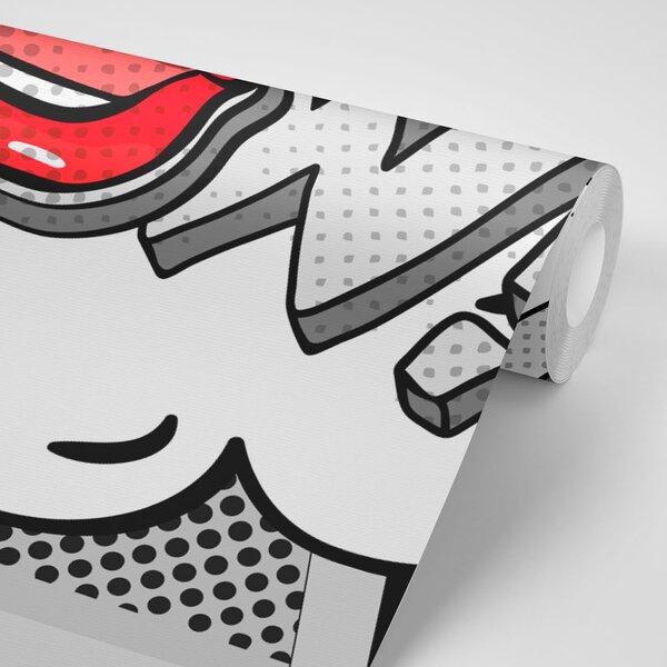 Tapeta stylový šedý pop art - WOW!