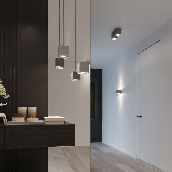 Sollux Lighting Nástěnné svítidlo QUAD 1 šedé
