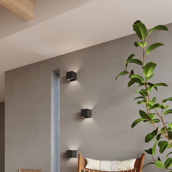 Sollux Lighting Nástěnné svítidlo LUCA černá LED IP54