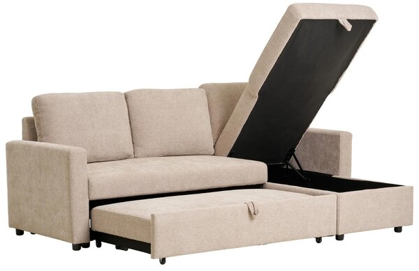 Nordic Living Rohová rozkládací pohovka Belfast 218 cm, pravá