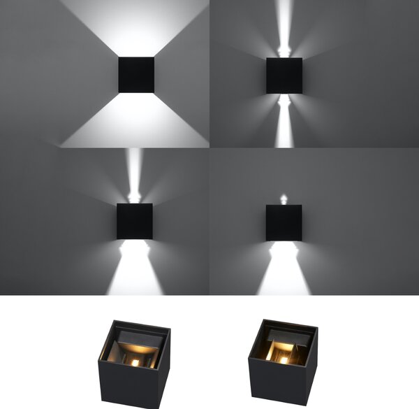Sollux Lighting Nástěnné svítidlo LUCA černá LED IP54