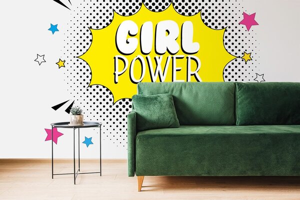 Tapeta s pop art nápisem - GIRL POWER