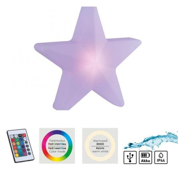 LD 19291-16 LED bateriové svítidlo AKKU-STAR, bílá, velké, venkovní IP44, nabíjecí přes USB, RGB/6000K - JUST LIGHT