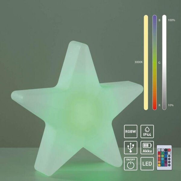 LD 19290-16 LED bateriové svítidlo AKKU-STAR, bílá, malé, venkovní, IP44, nabíjecí přes USB, RGB/6000K - JUST LIGHT