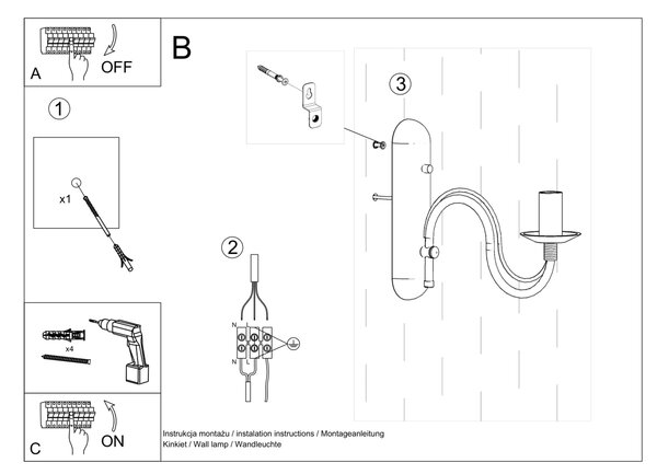 Sollux Lighting Nástěnné svítidlo MINERWA černé