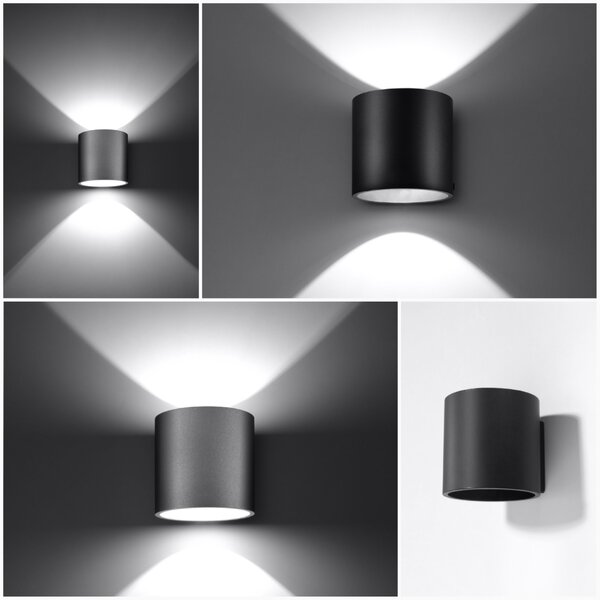 Sollux Lighting Nástěnné svítidlo ORBIS 1 šedé